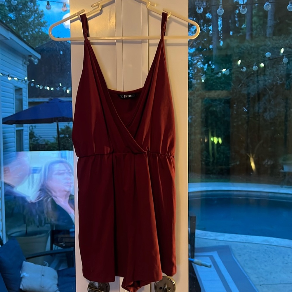 Burgundy SHEIN Romper